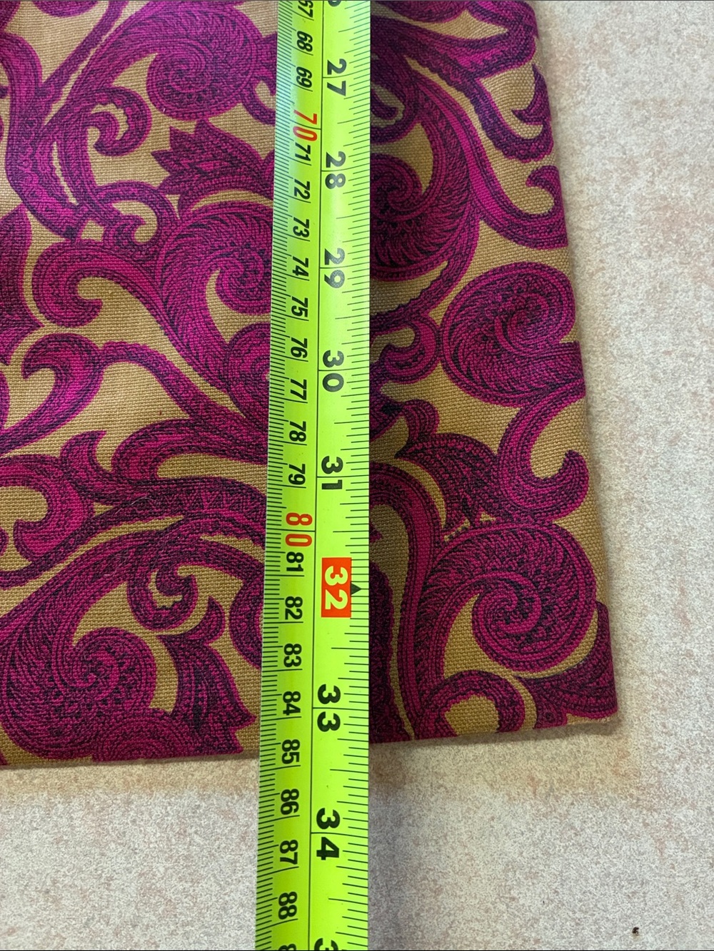 1960's Style Hand Made Maroon & Gold Abstract Swirl Shirt Dress - Picture 12 of 13